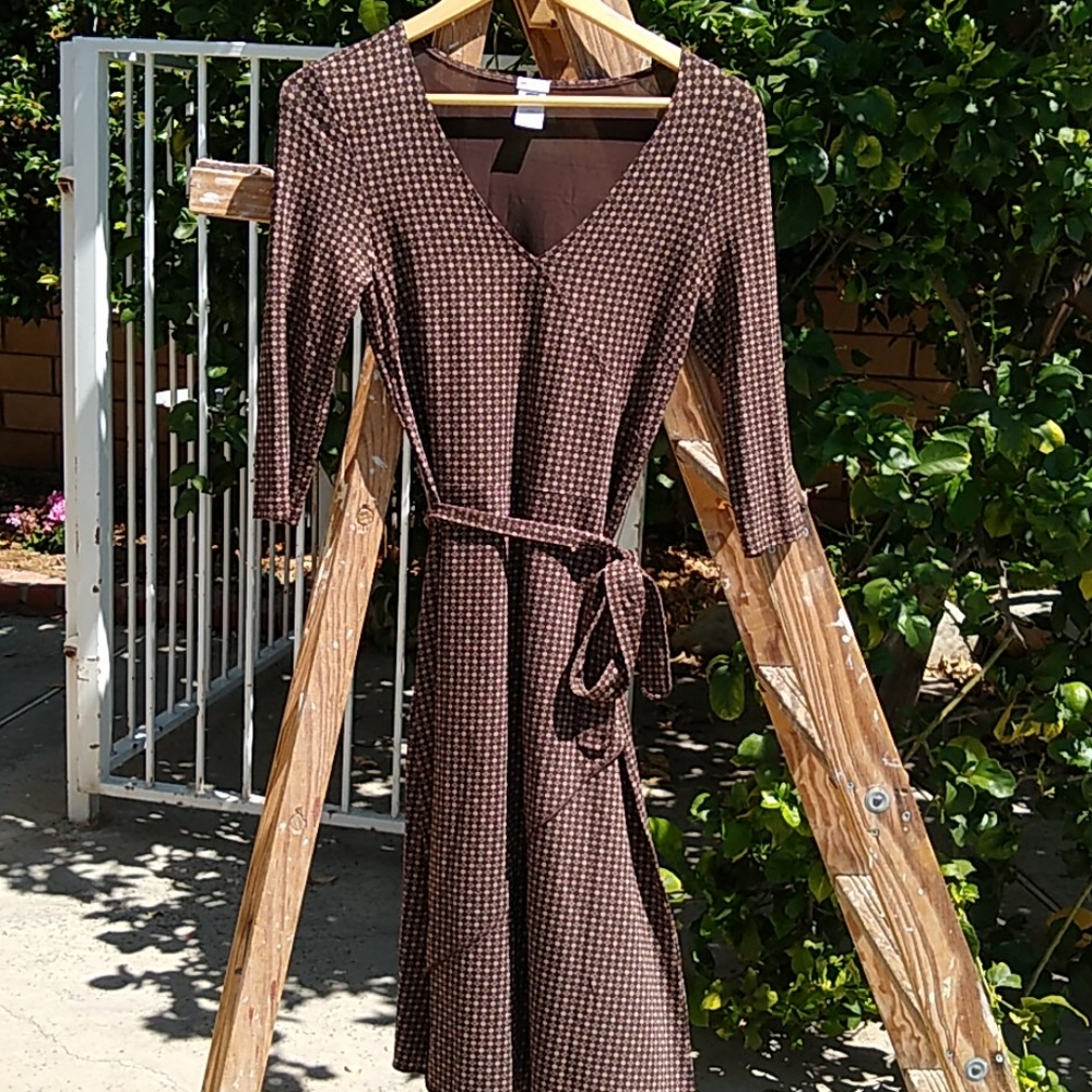 Gap Stretch Dress V-Neck Fit' nFlare Faux Wrap